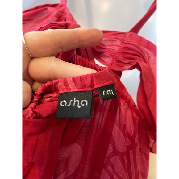 Asha Maxi Sleeveless Pink Floral Beach Cover or Vacation Dress S/M Size Womens - Picture 7 of 7